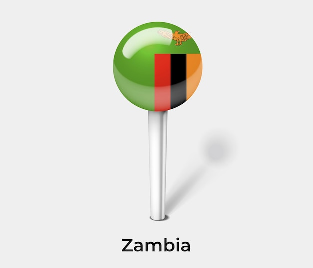 Zambia Pinezka Do Ilustracji Wektorowych Mapy