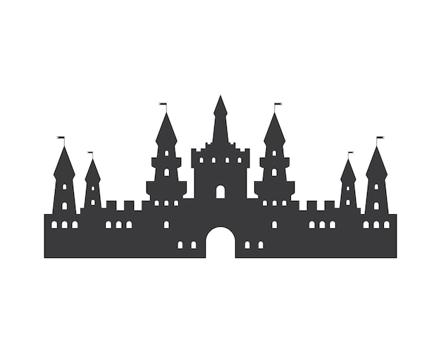 Zamek Logo Ikona Wektor Ilustracja Projekt