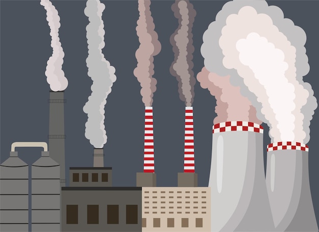 Zanieczyszczenie Powietrza. Fabryka Przemysłowa. Spaliny Zanieczyszczają Atmosferę Miejską. Toksyczny Smog.drobny Pył
