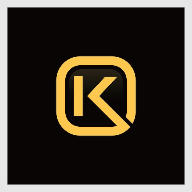 Zaokrąglony Prostokąt Litera K Logo Ilustracji Wektorowych