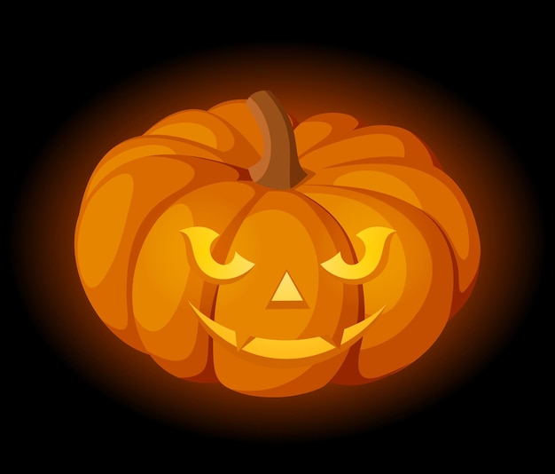 Plik wektorowy zapalony jackolantern na czarnym tle