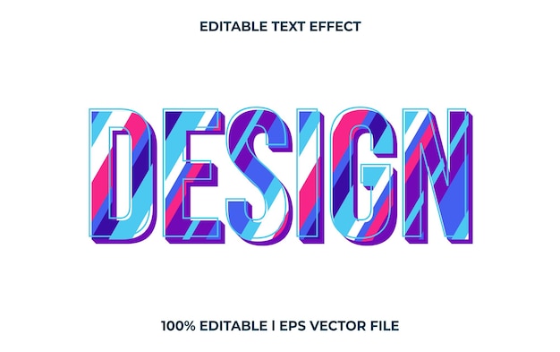 Plik wektorowy zaprojektuj edytowalny efekt tekstowy, nowoczesną typografię literową, kolorowy tekst 3d dla tytułu.