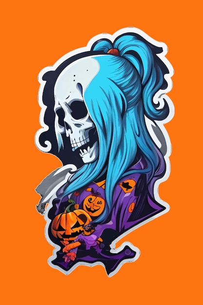 Zaprojektuj Naklejkę Ghosts Na Obchody Halloween W Stylu Ilustracji