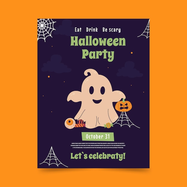 Zaproszenie na imprezę na Halloween Duch z dynią