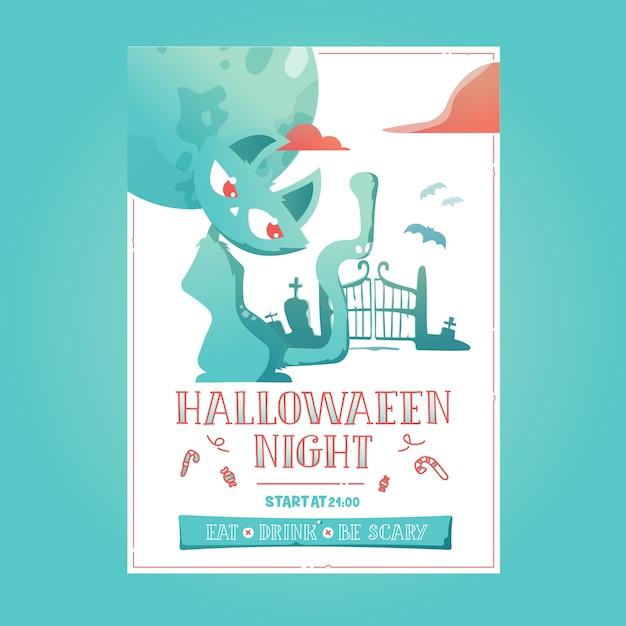 Plik wektorowy zaproszenie na ulotkę halloween plakat