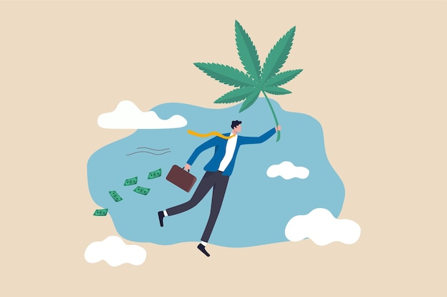 Zarabiaj Pieniądze I Bogate Dzięki Ilustracji Koncepcji Marihuany