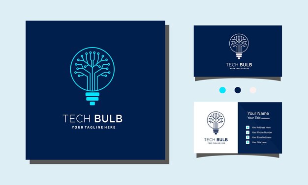 Żarówka Tech Inteligentny Pomysł Logo Projekt Wektor Koncepcja