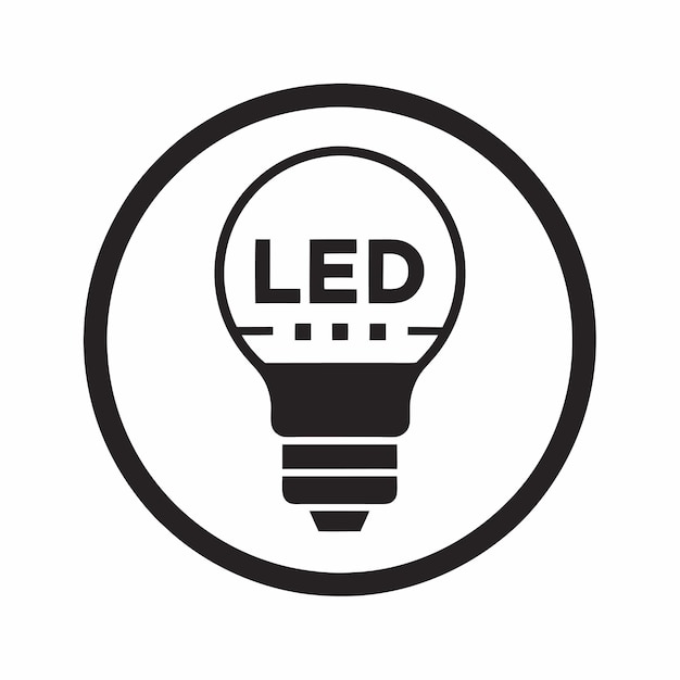 Żarówka w kręgu Wektory Linia Art Outline Rysunek Projekt wektorowy
