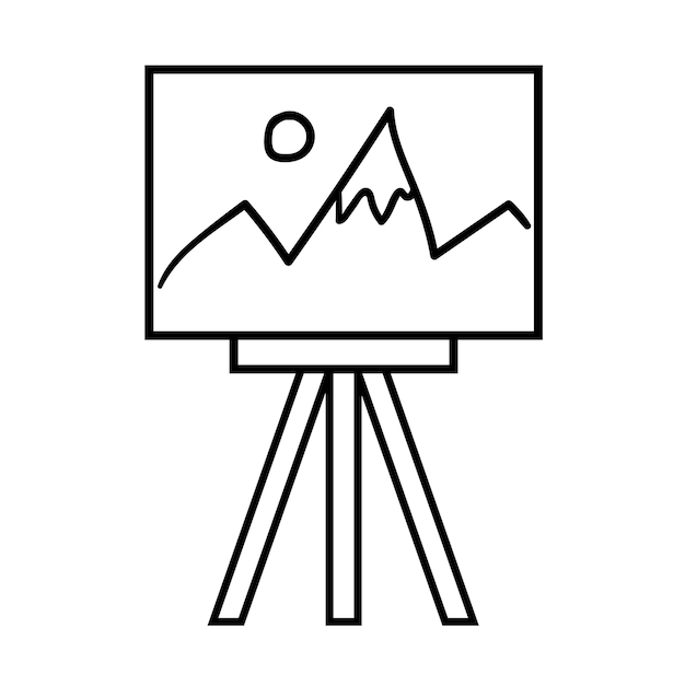 Plik wektorowy zarys ilustracji sztalugi wektor znak lub piktogram logo na białym tle