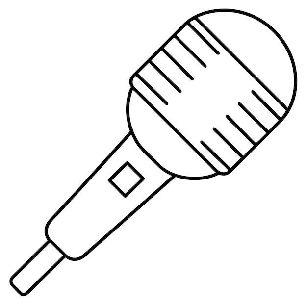 zarys ilustracji wektorowej mikrofonu dla muzyki