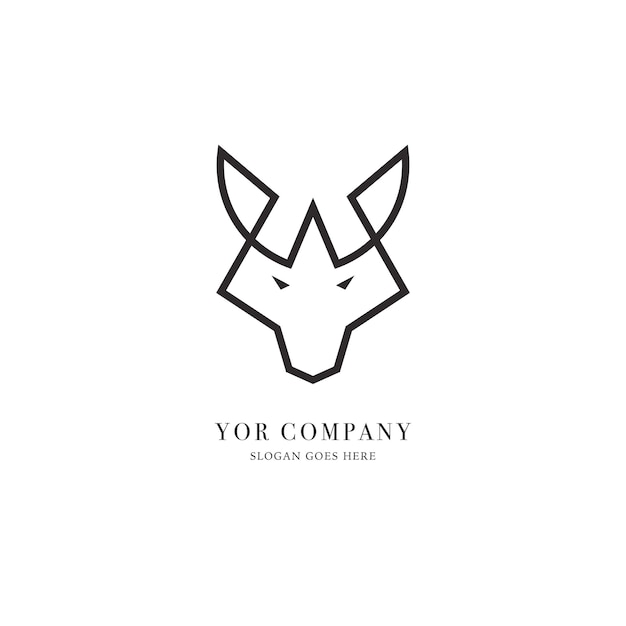 Plik wektorowy zarys logo głowy wilka dla tożsamości firmy