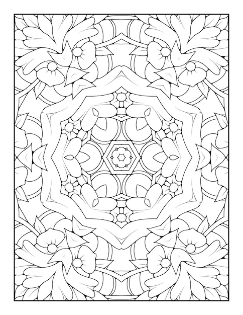 Zarys Mandali Do Kolorowania Dla Kolorowanka I Kolorowanka Dla Dorosłych Z Czarną Białą Grafiką Line