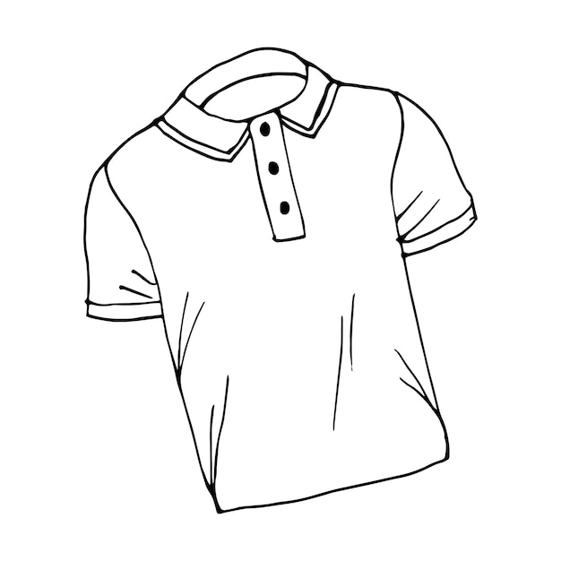 Plik wektorowy zarys rysunku męskiej koszulki polo. ubrania i akcesoria. projekt do kolorowania