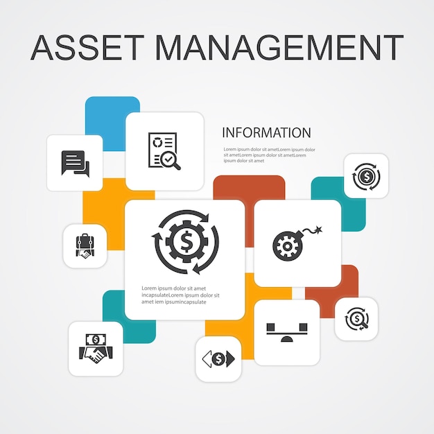 Zarządzanie Aktywami Infografika 10 Linii Ikon Template.audit, Inwestycje, Biznes, Stabilność Prostych Ikon