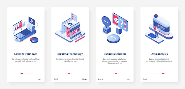 Zarządzanie Dużymi Zbiorami Danych, Technologia Cyfrowa Izometryczna. Ux, Wbudowana Aplikacja Mobilna Ui Z Maszyną Do Przechowywania Danych 3d, Usługa Cybernetyczna Bazy Danych Do Zarządzania Centrum Danych