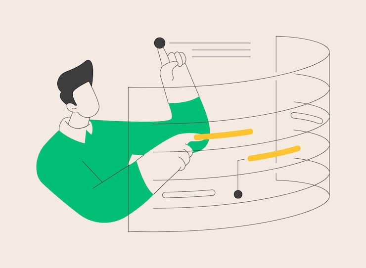Wektor zarządzanie projektami abstrakcyjne ilustracja wektorowa koncepcja analiza biznesowa proces planowania zarządzanie projektami oprogramowanie metoda wodospadu zwinna metodologia metafora abstrakcyjna dla profesjonalistów it