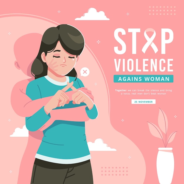 Zatrzymać Przemoc Wobec Kobiet Ilustracji