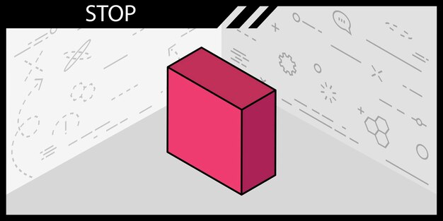 Zatrzymaj ikonę projektowania izometrycznego Wektor ilustracja sieci web 3d kolorowa koncepcja