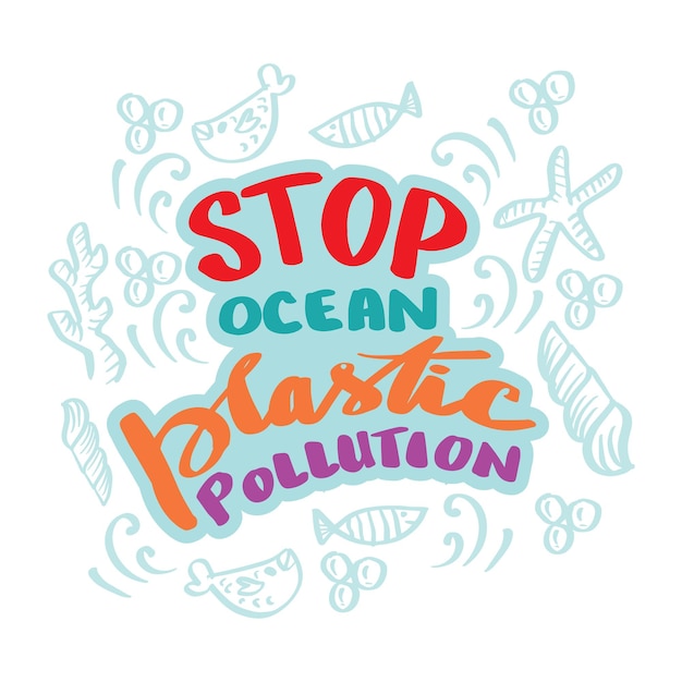 Zatrzymaj Napis Zanieczyszczenia Z Tworzyw Sztucznych W Oceanie Plakat Cytat