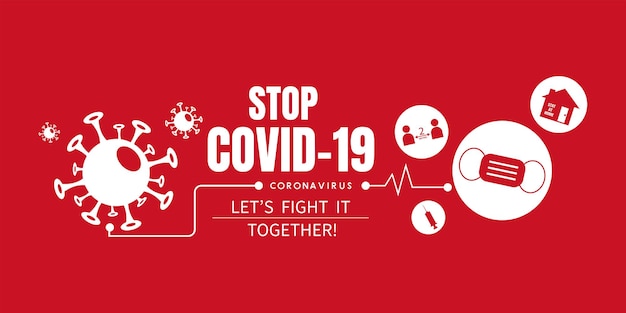 Zatrzymaj Projekt Banera Koronawirusa Covid19