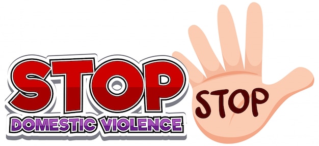 Zatrzymaj Projekt Czcionki Przemocy Domowej Gestem Ręki
