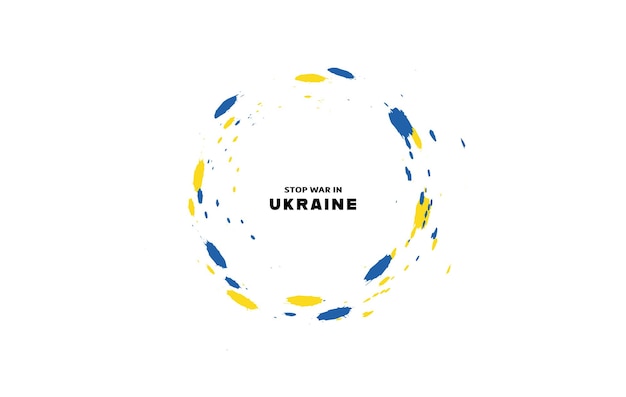 Zatrzymaj wojnę na ukrainie tekst flaga kraju motyw wektor projektu