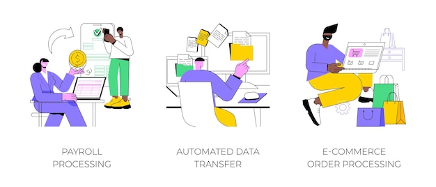 Zautomatyzowane Procesy Biznesowe Izolowane Ilustracje Wektorowe Kreskówek