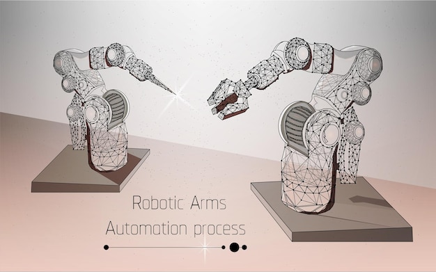 Plik wektorowy zautomatyzowane ramię robota ręce mechaniczne manipulator robota przemysłowego