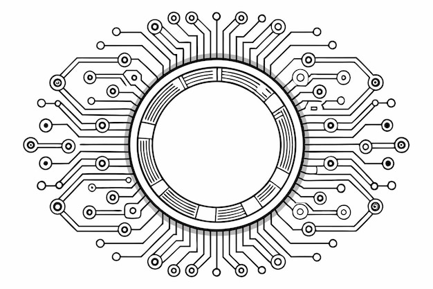 Zbiór cyfrowych i elektronicznych wzorów ramek okręgowych płyt obwodowych