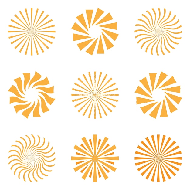Zbiór elementów wektorowych Sunburst