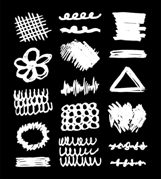 Zbiór elementów White Scribble Set Vector Design