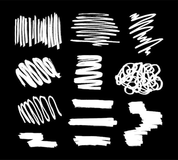 Zbiór elementów White Scribble Set Vector Design