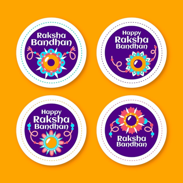 Zbiór etykiet na świętowanie raksha bandhan