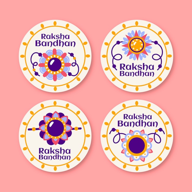 Zbiór etykiet na świętowanie raksha bandhan