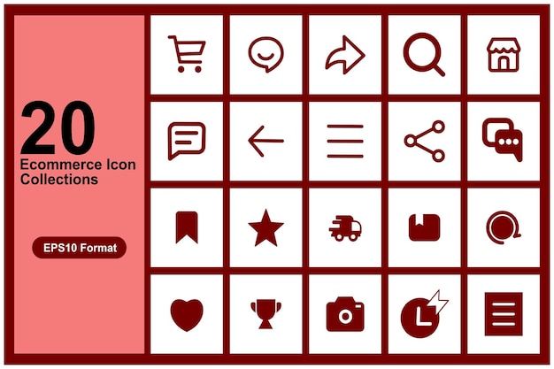 Zbiór ikon e-commerce dla aplikacji internetowych i mobilnych Elementy projektowania zakupów