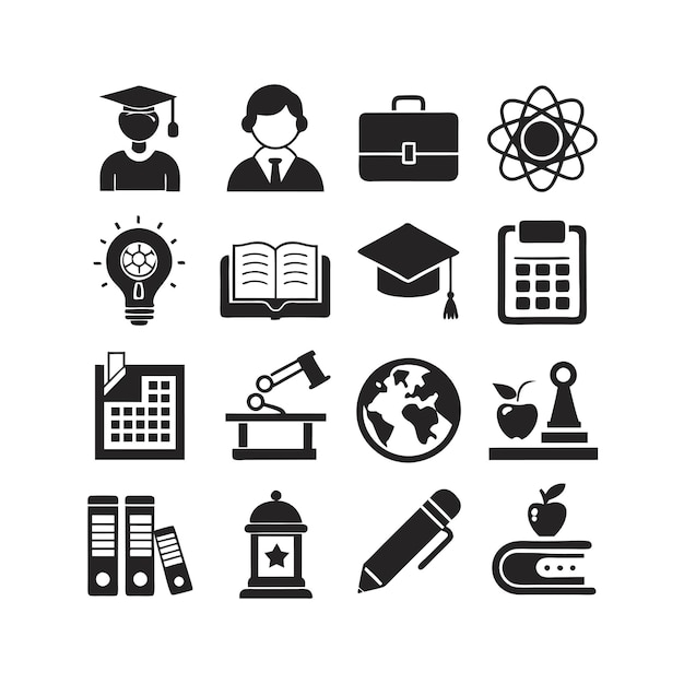 Zbiór ikon ilustracja wektorowa dla dokumentów, stron internetowych edukacyjnych i aplikacji mobilnych