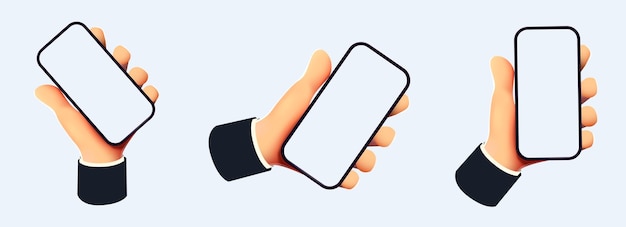 Zbiór ikon smartfonów w ręku