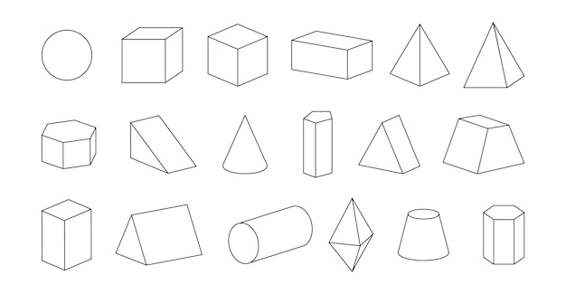 Zbiór kształtów geometrycznych drzewowymiarowych