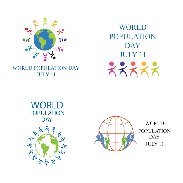 Zbiór Logo I Symboli Na światowy Dzień Populacji