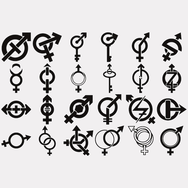 Plik wektorowy zbiór logo płci