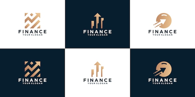 Zbiór Logotypów Finansowych, Projekty Strzałek Dla Firm, Doradztwo, Finanse