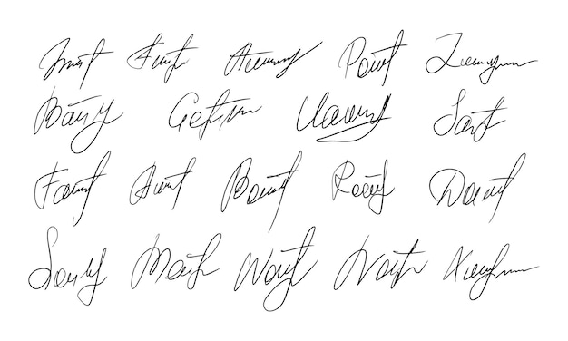 Zbiór podpisów wektorowych fikcyjny Autograf