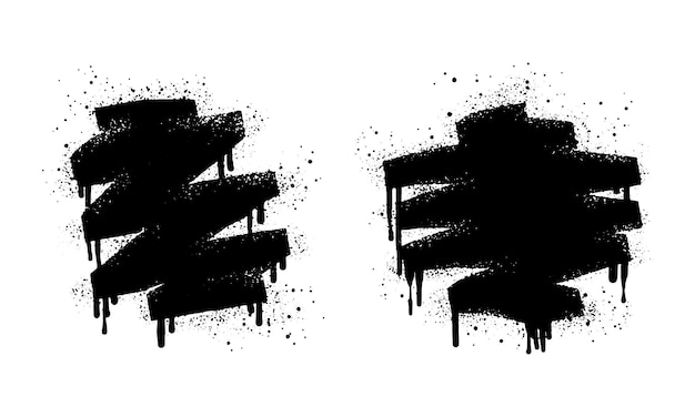 zbiór spray painted graffiti wstążki plamy atramentu plamy spray paint elementy wektorowe izolowane na białym tle ilustracja wektorowa