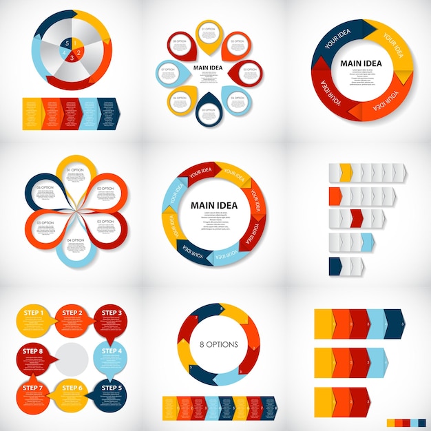 Zbiór Szablonów Infografiki Dla Biznesu Ilustracji Wektorowych