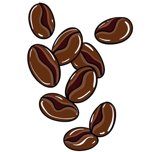 Plik wektorowy zbliżenie wiązki ziaren kawy na białym tle illustrator design