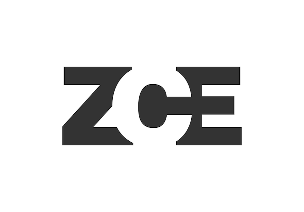 ZCE odważne i unikalne edytowalne logo czcionki dla startupów technologicznych doradztwo w zakresie marki korporacyjnej Idealne dla nagłówków tożsamość wizualna przywództwo w cyberprzestrzeni jedność innowacyjne pomysły