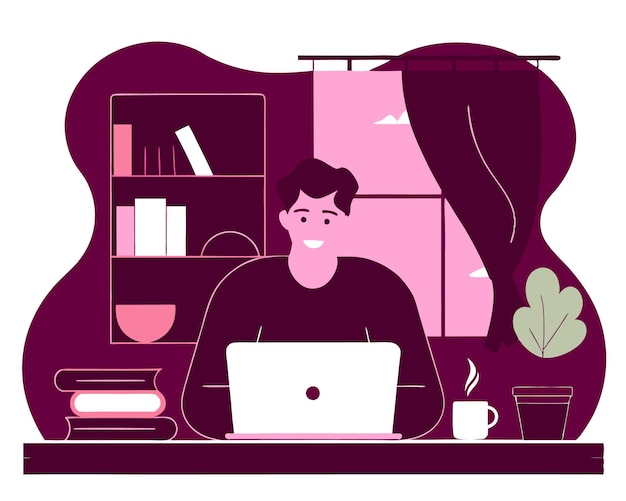 Zdjęcie Freelancera pracującego na własną rękę w domu