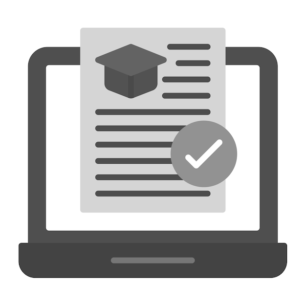 Zdjęcie wektorowe ikony zatwierdzonego zadania może być używane do edukacji internetowej