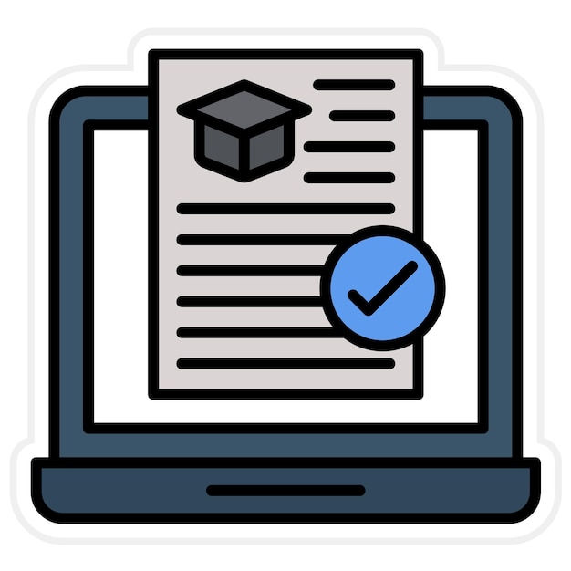 Zdjęcie wektorowe ikony zatwierdzonego zadania może być używane do edukacji internetowej