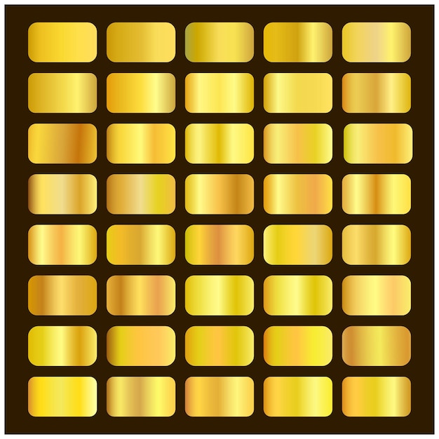 Plik wektorowy zdobądź 40 złotych gradientów ilustratora z oryginalnym złotym kolorem
